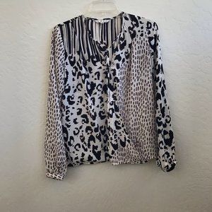 Brown animal print blouse.  Size XS